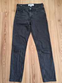 Jeansy (Straight Regular) czarne (H&M) 34