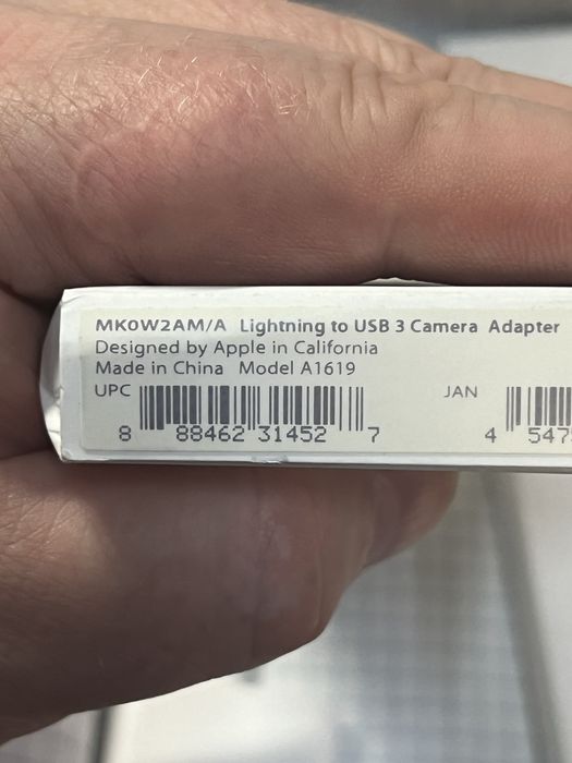 Оригінальний перехідник Lightning to USB 3 Camera Adapter A1619
