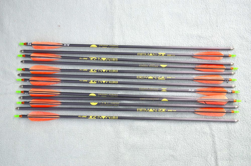 Strzały halowe Beman 9,3 Carbon 340 do łuk bloczkowy tarczowy 13szt.