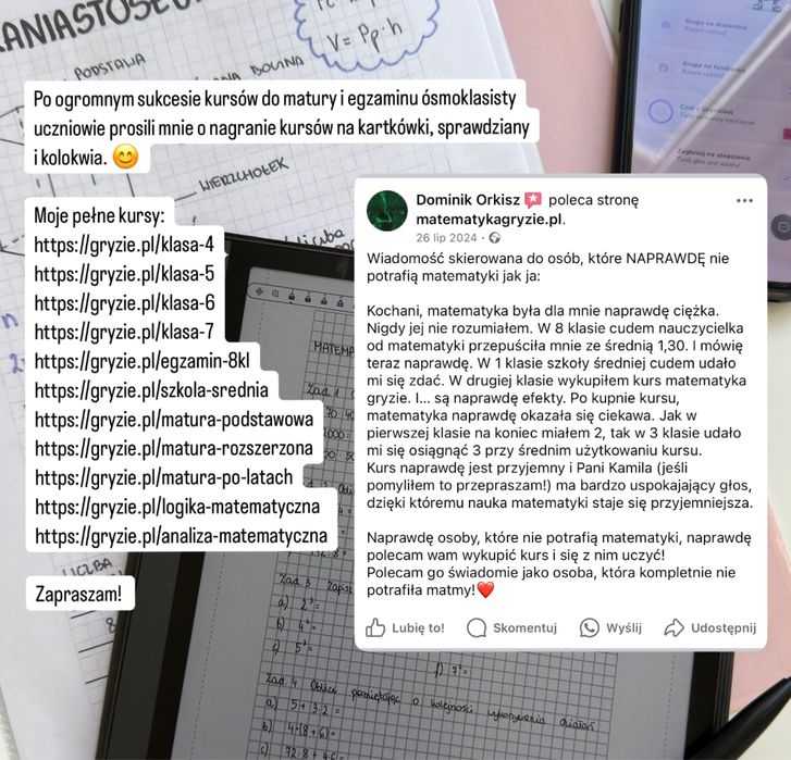 Korepetycje z nauczycielką Matematyka Gryzie