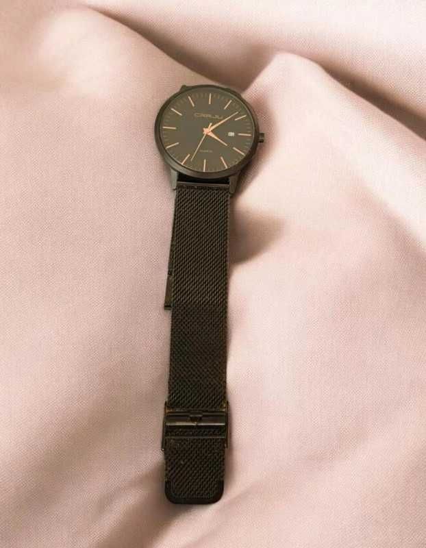 Stylowy zegarek męski Crrju Black Gold