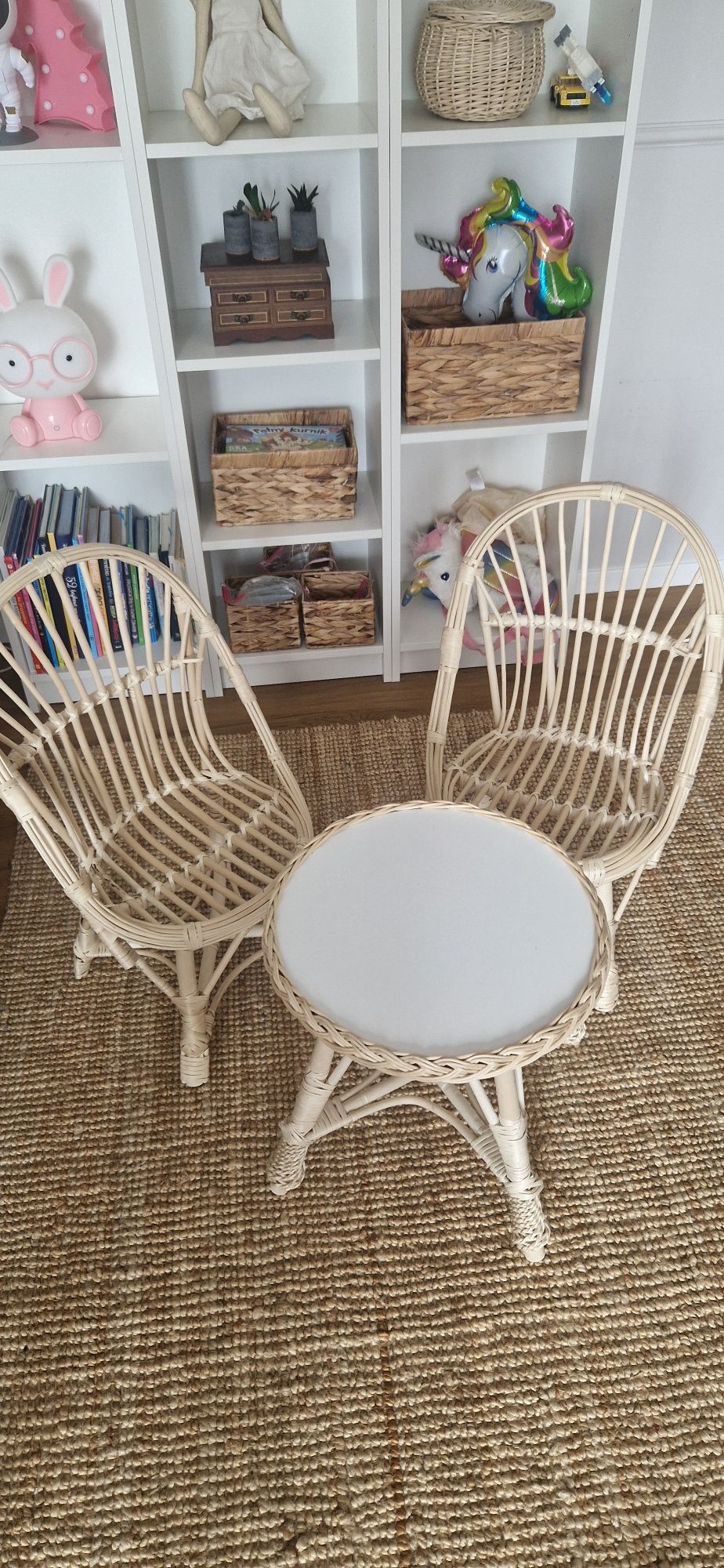 Stolik + krzesla/fotele zestaw Polska Wiklina wiklinowy eco boho