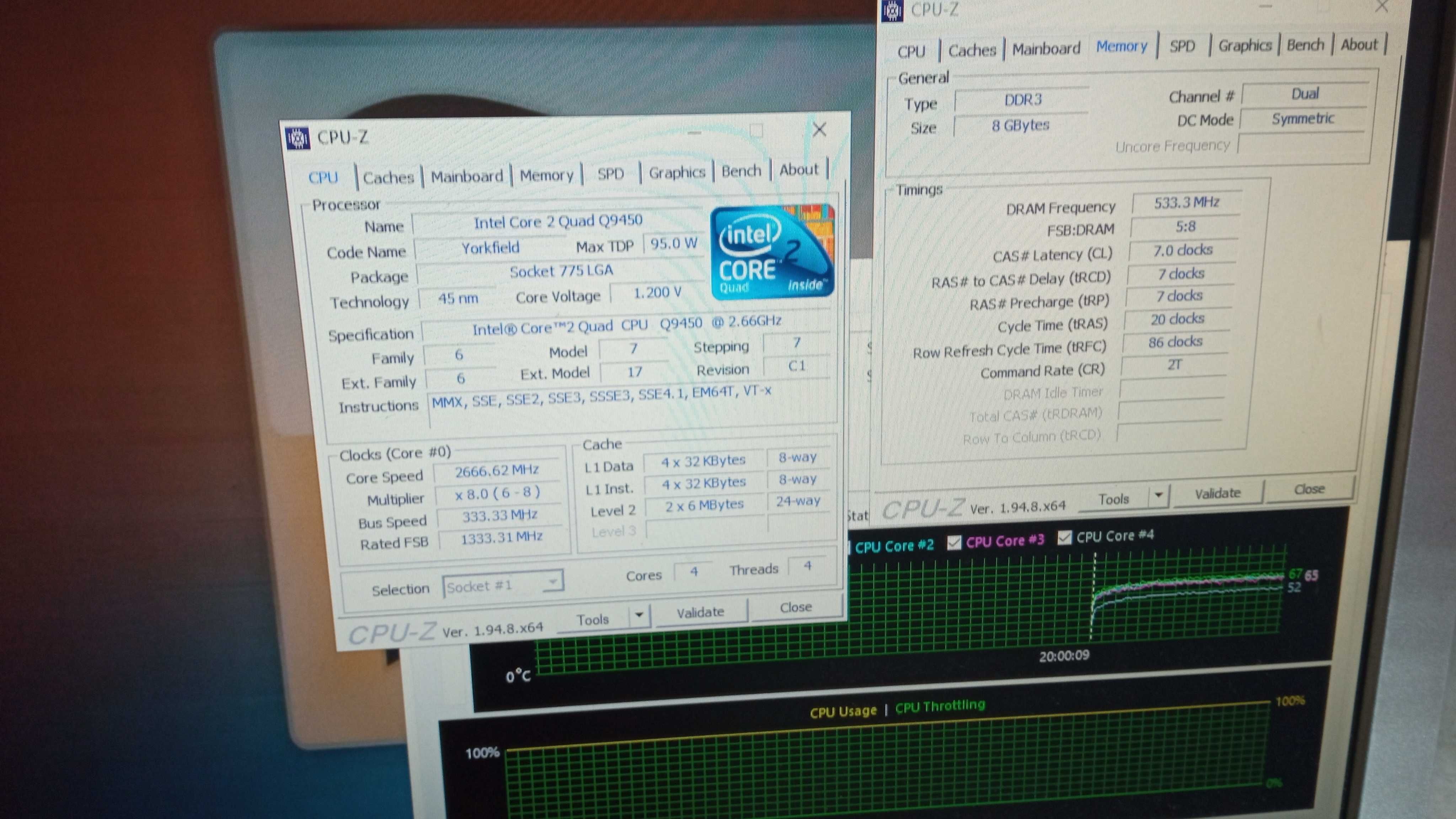 Процессор Intel Core 2 Quad Q9450 2.66GHz/12M/1333 / s775