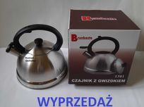 Srebrny Czajnik 2,7L z Gwizdkiem na Gaz,Indukcję.. Stal NIERDZEWNA