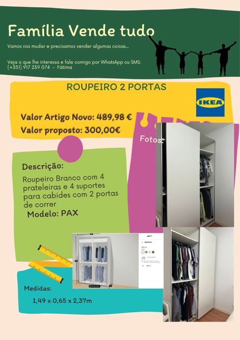 Armário PAX IKEA com portas de correr