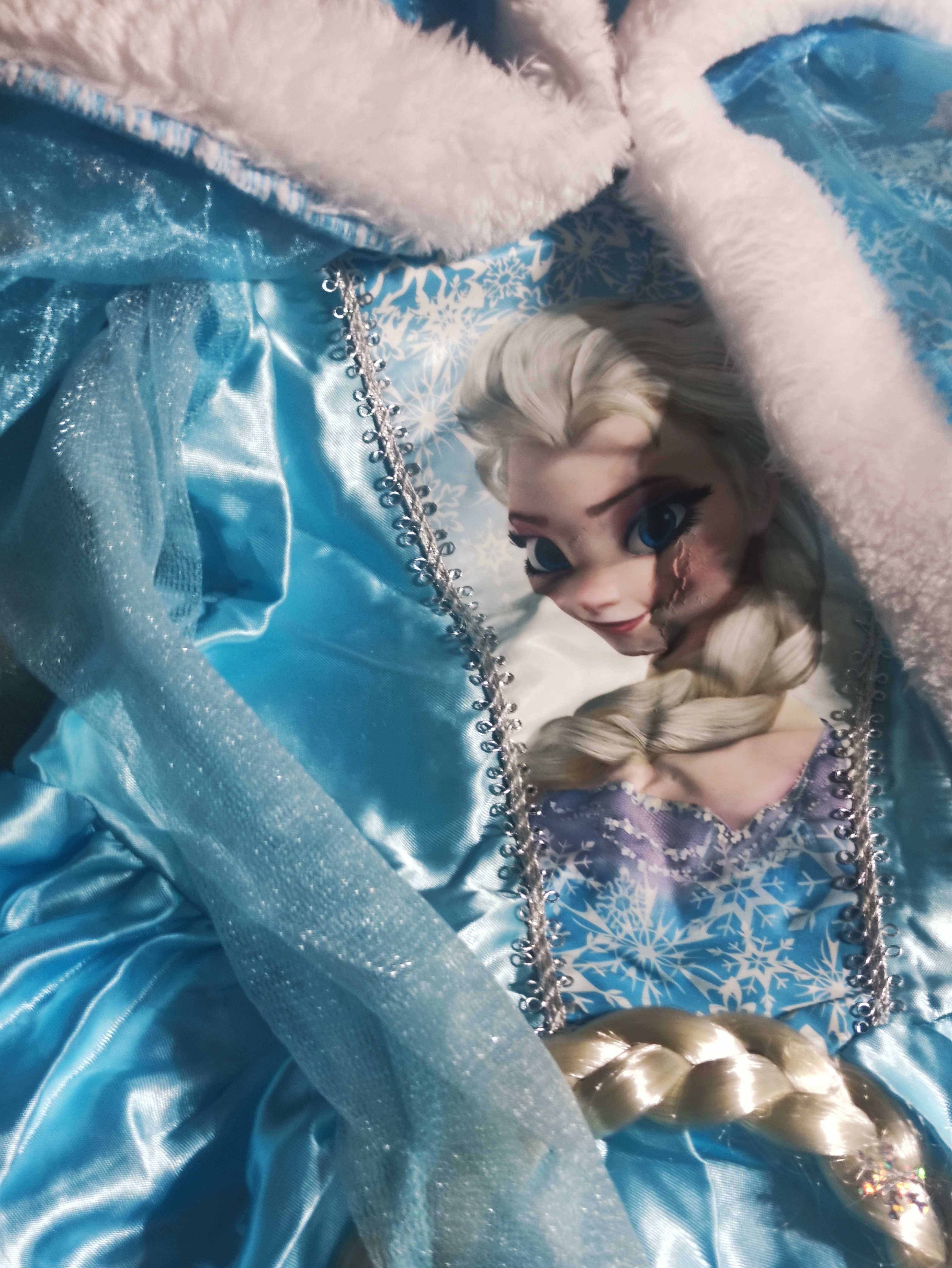Lote acessórios Frozen Disney capa de fantasia, vestido, trança 5 anos