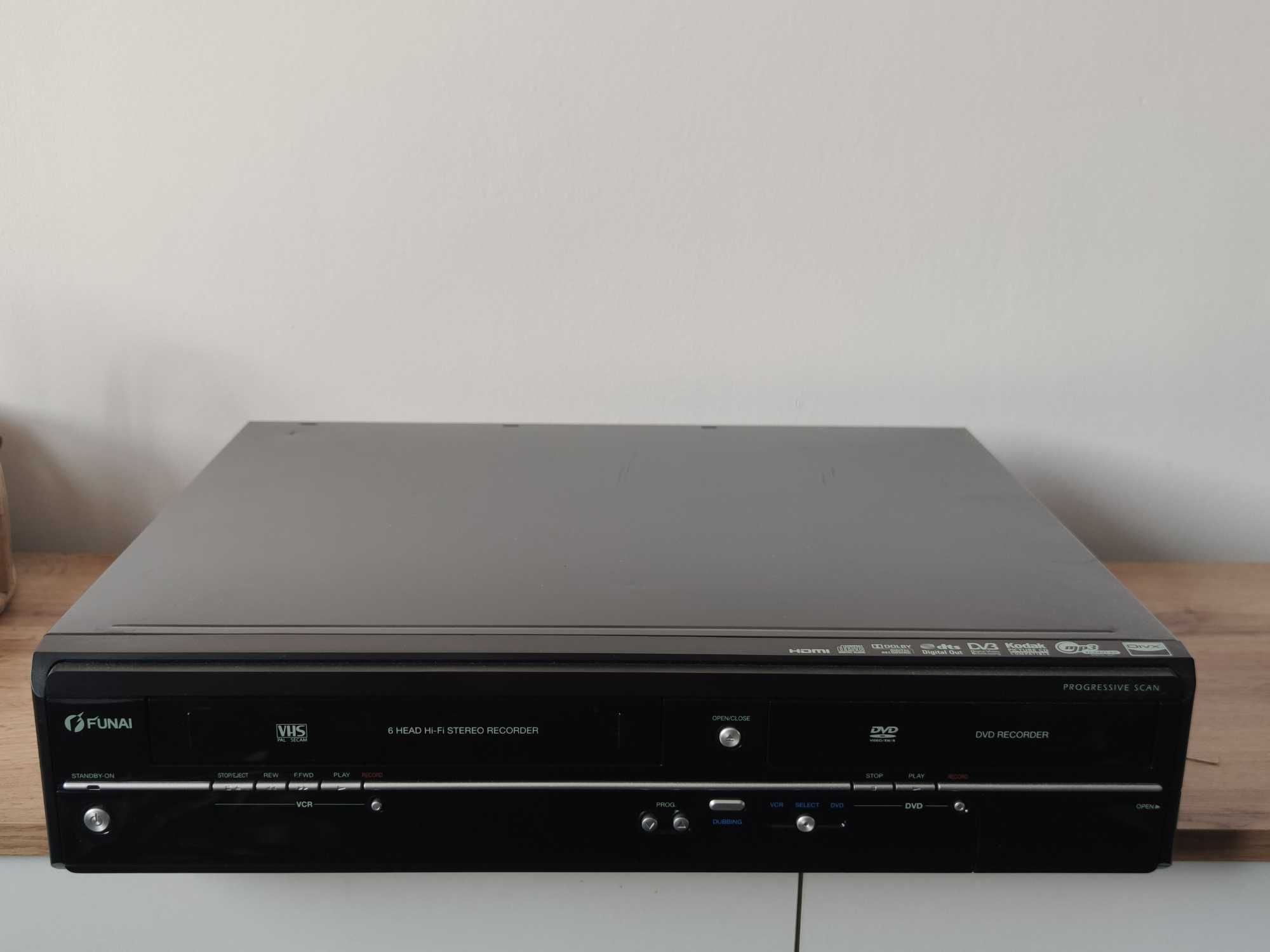 FUNAI WD6D-D4413DB nagrywarka combo vhs DVD USB HDMI