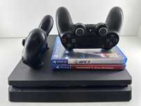 Konsola PS4 SLIM 1TB 2XPad(1Xuszkodzony analog) Gry Kabel