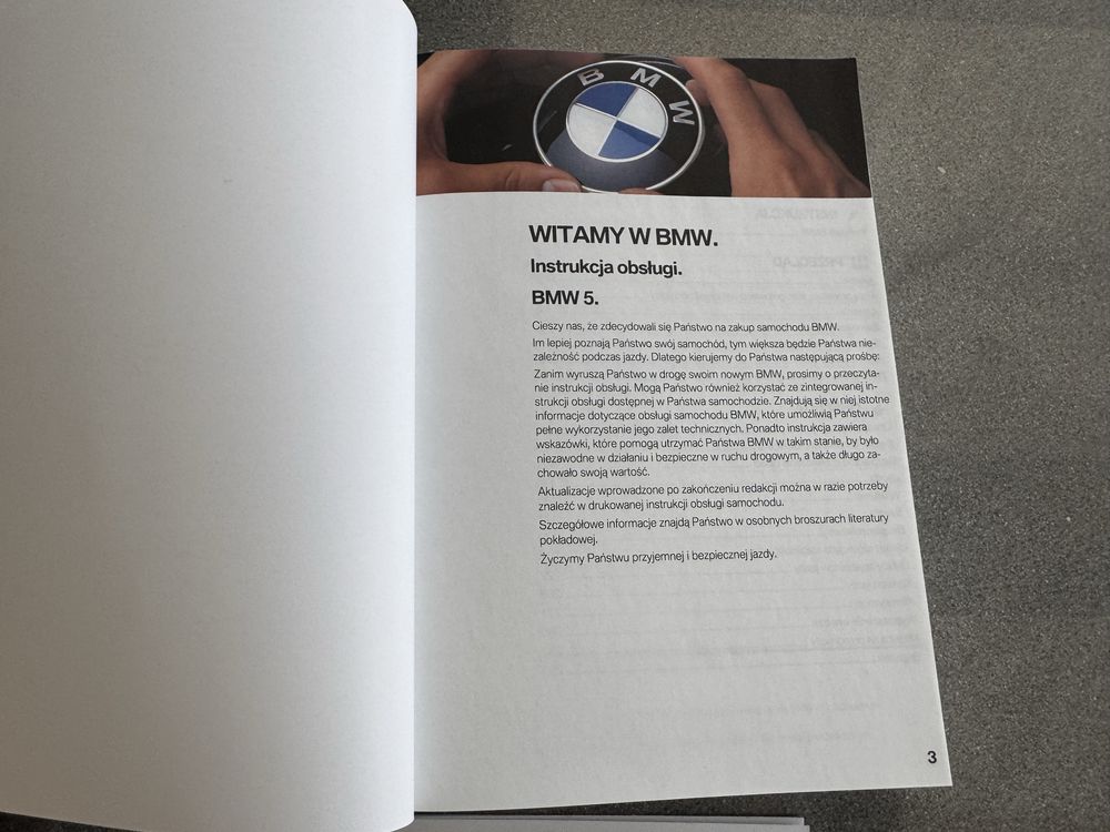 BMW 5 G30 limuzyna instrukcja obslugi polska nowa