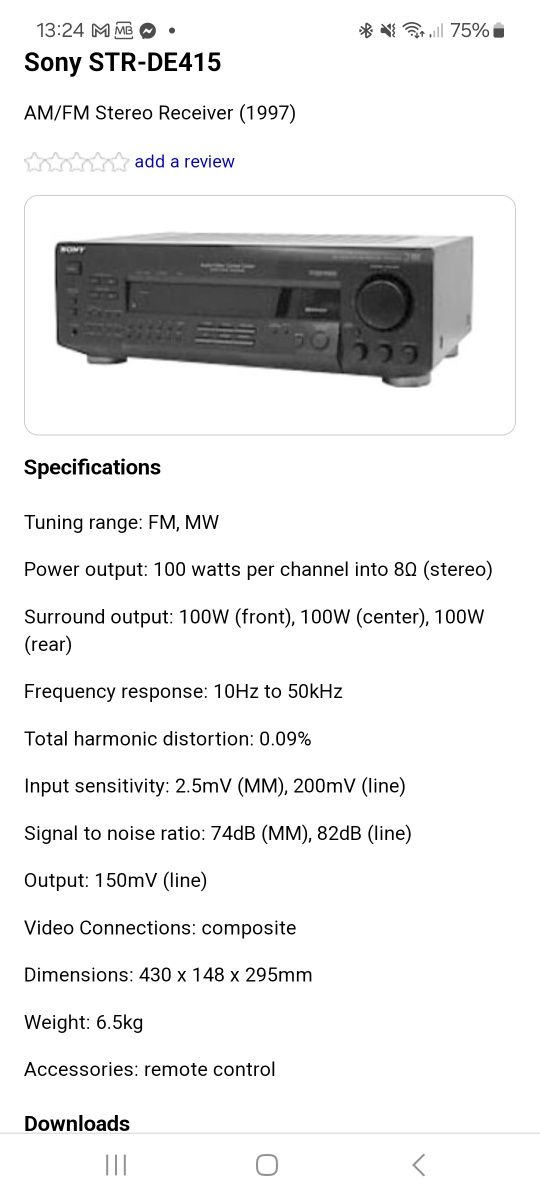 Amplificador Sony 3X100W STR-DE415