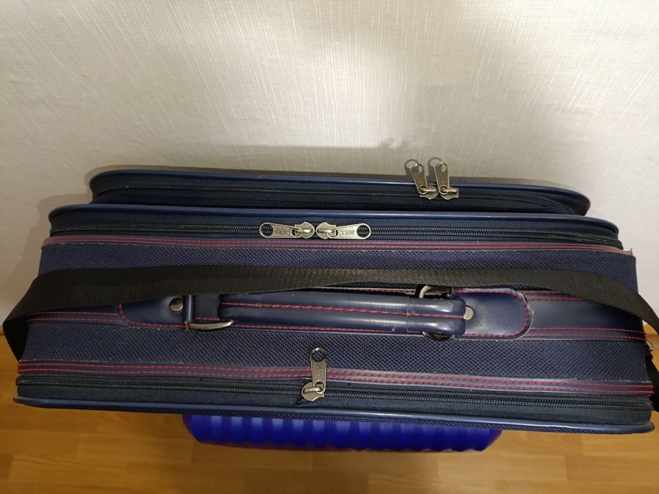 Валіза чоловіча фірмова PRESIDENT темносиня ділова ручна наплечний рем