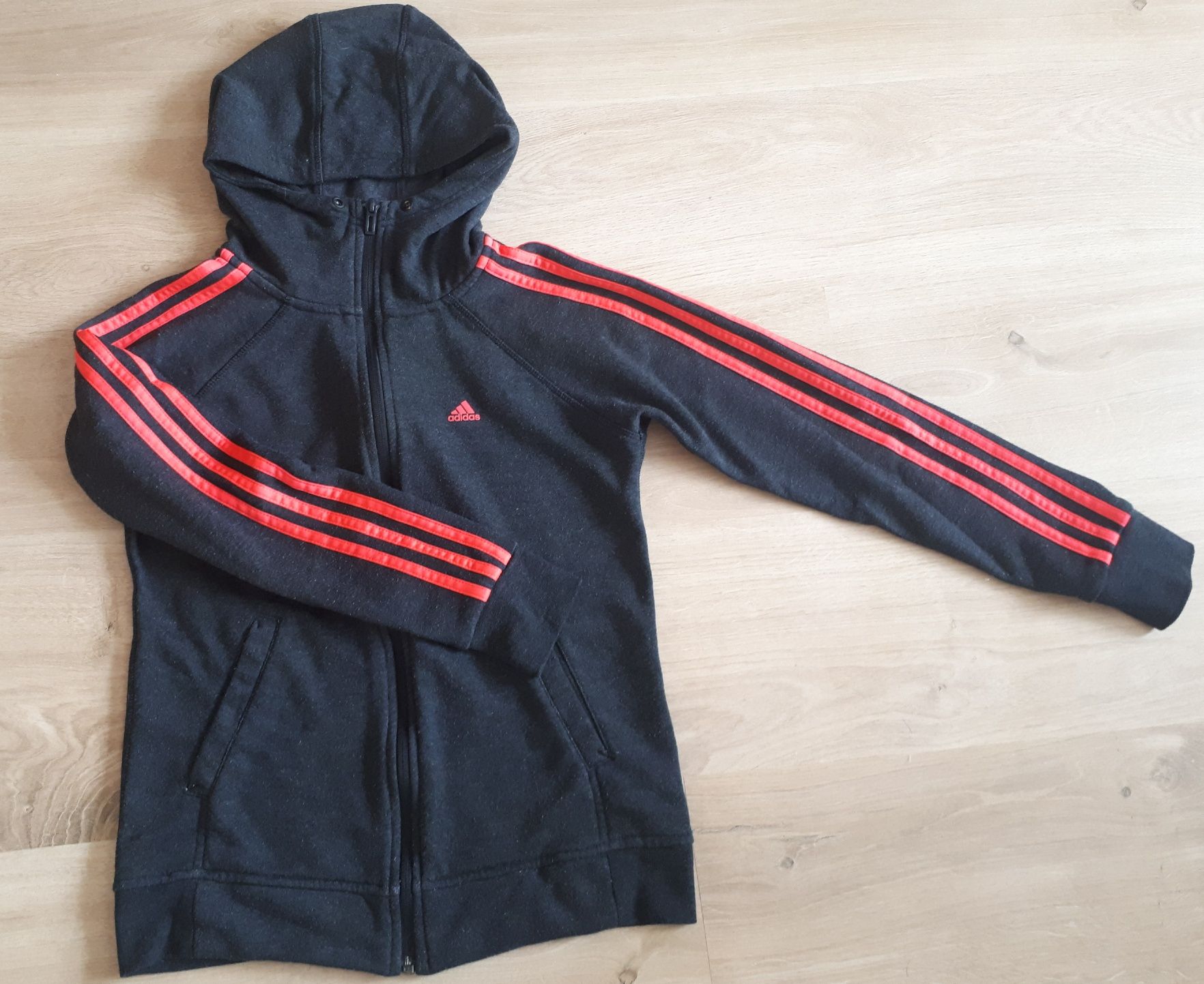 ADIDAS Sport Essentials szara rozpinana bluza z kapturem