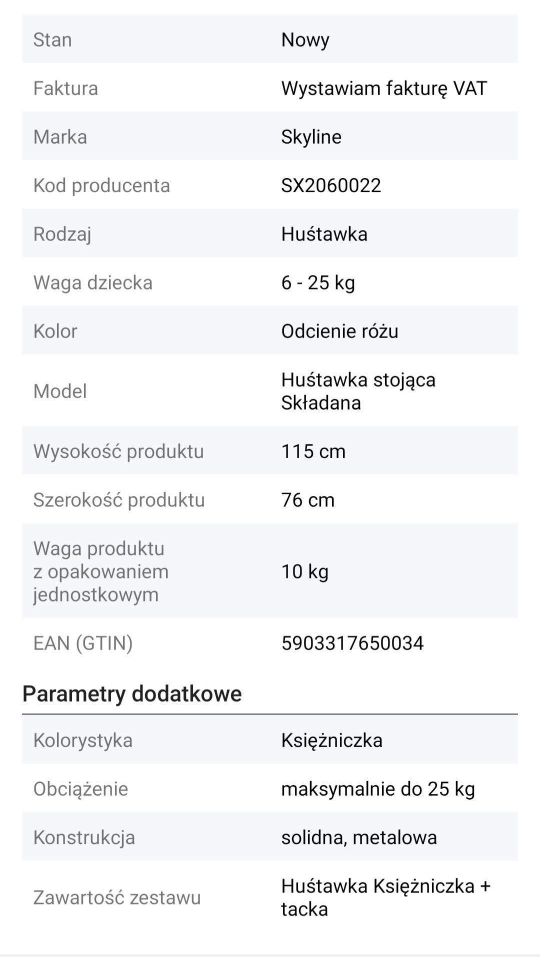 Nowa huśtawka dla dziecka
