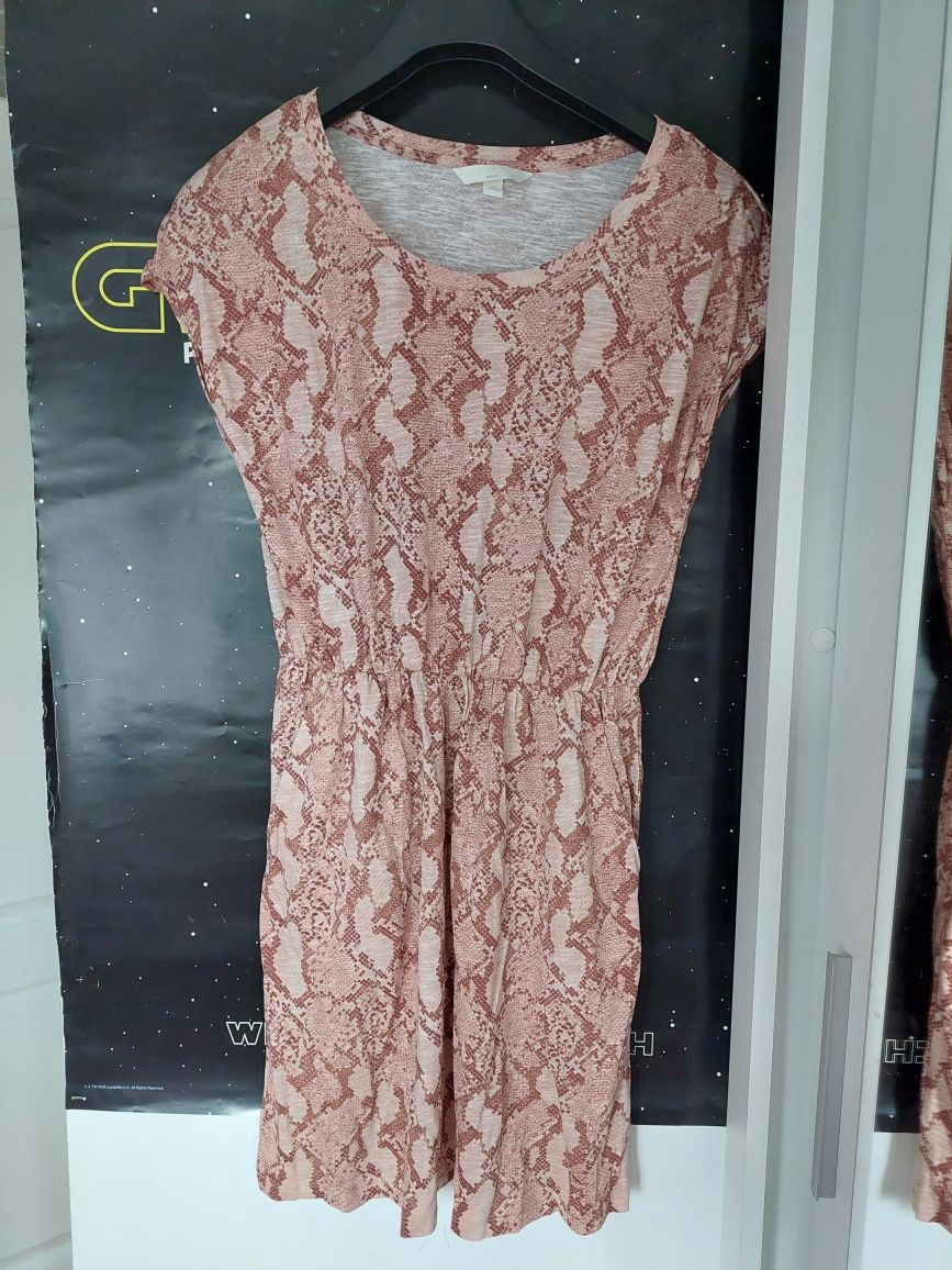 Sukienka basic h&m letnia wężowy wzór