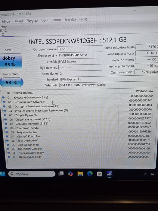 Dysk SSD M2 Nvme 512GB Intel win.11Pro (27)