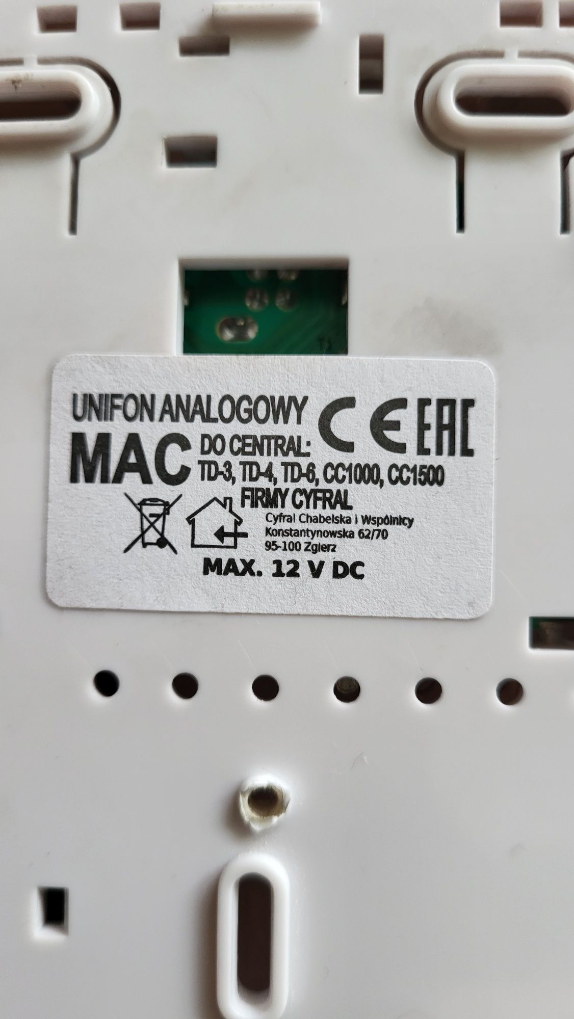 Domofon UNIFON analogowy MAC
