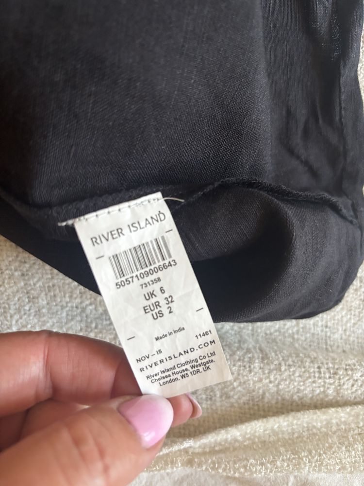 Czerna lniana letnia sukienka w bardzo dobrym stanie super sie prezent