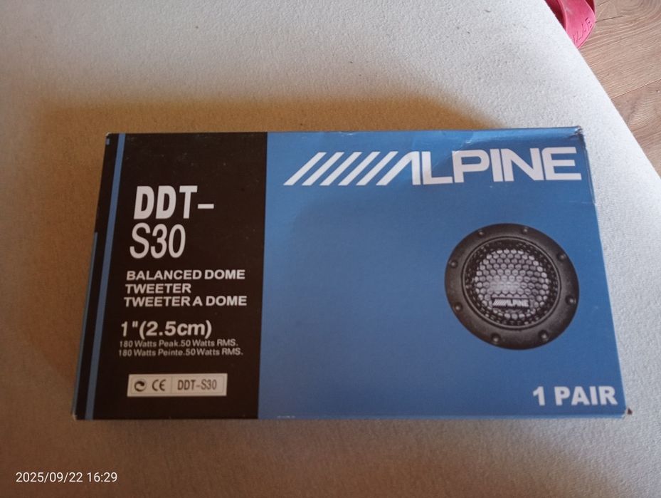 Głośniki wysokotonowe Alpine DDT-S30