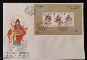 FDCB - 1.dia c/ bloco - Lendas e Mitos III - Macau - 1996