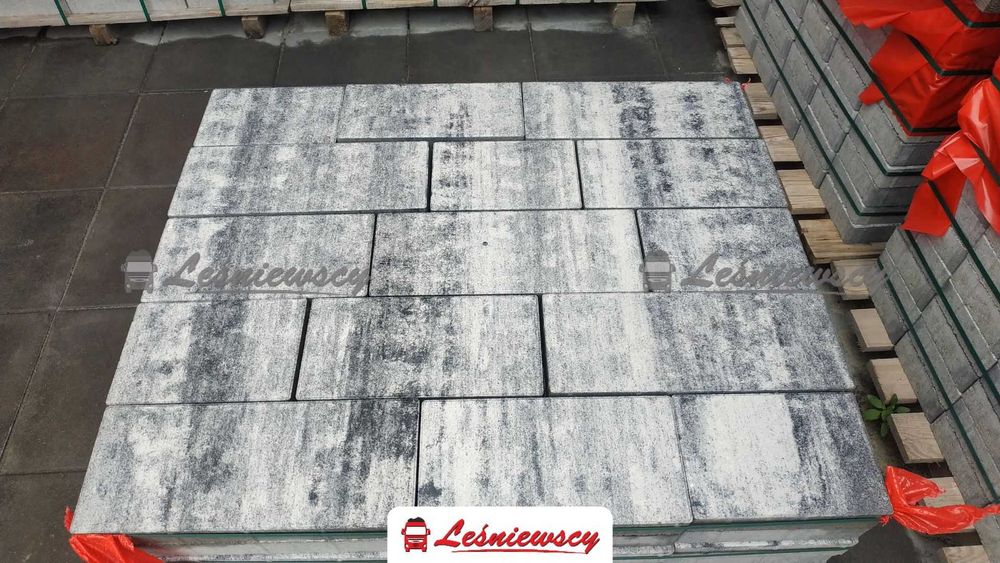 Kostka brukowa Drogbruk-VIA TRES kolor Inverno na taras podjazd z HDS