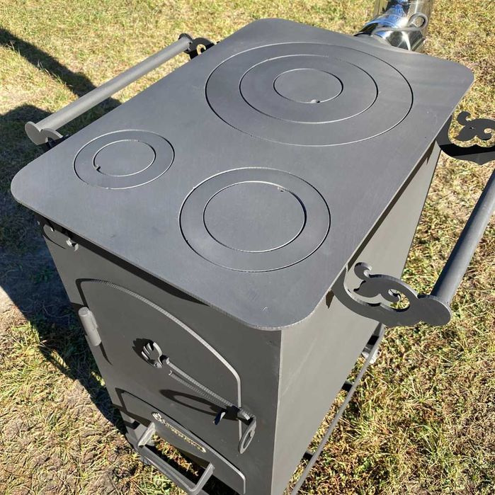 Буржуйка, піч на дровах, до 100кв.м печь с тремя конфорками, сталь 4мм