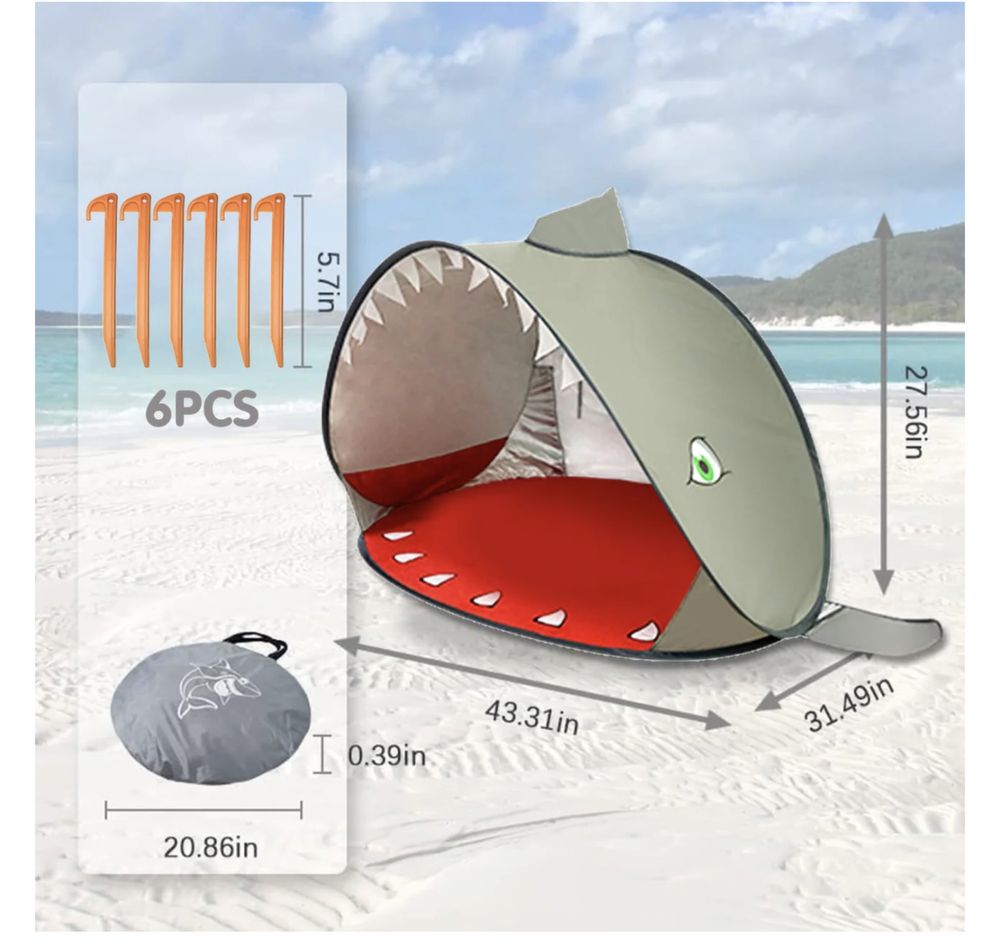Namiot plażowy dla dziecka z basenem