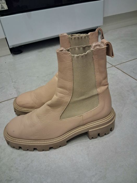 Zara skórzane buty trzewiki botki  38