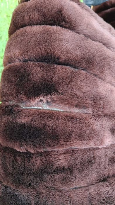 Futro naturalne brązowe rozm. L/XL