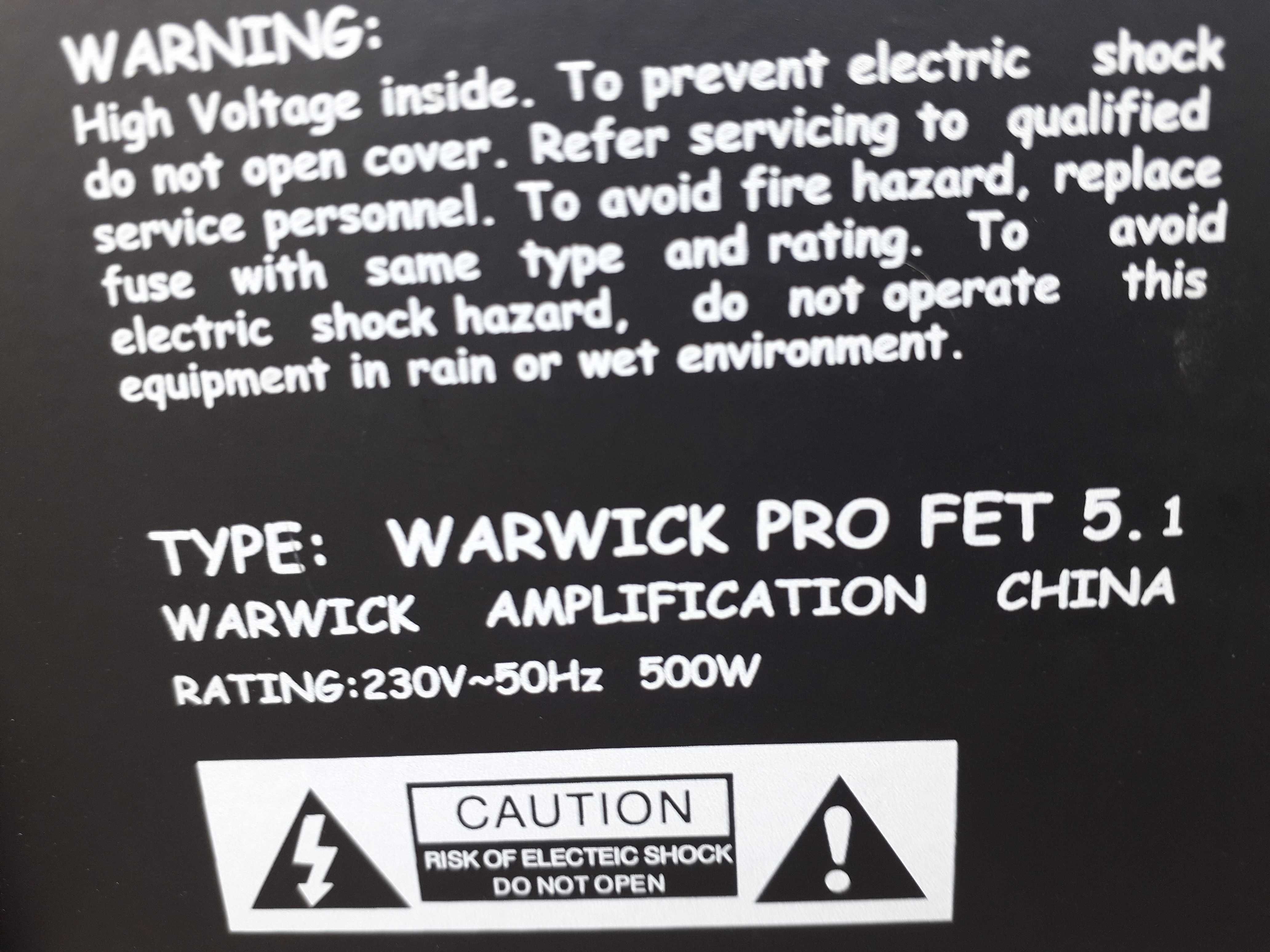 Wzmacniacz   czarny warwick pro fet 5.1