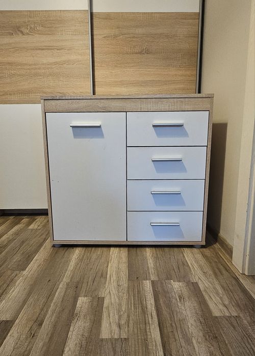 Komoda biala-dab sonoma