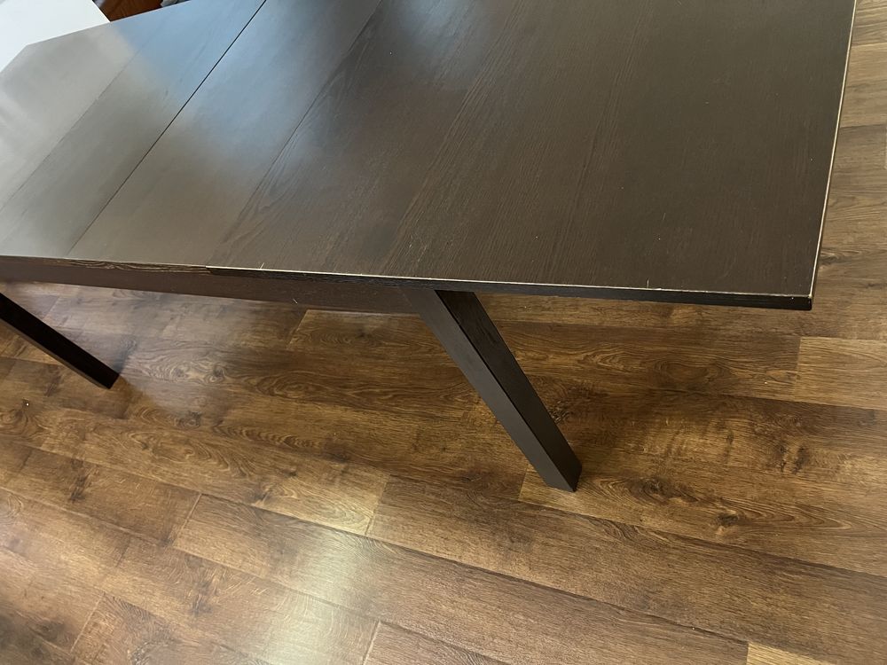 Duży stół rozkładany IKEA BJURSTA  175-260 x 95 cm czarno-brązowy