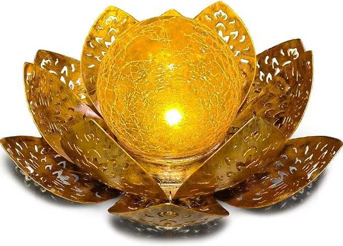 Solarna lampa ogrodowa, dekoracja tarasowa, kwiat lotosu