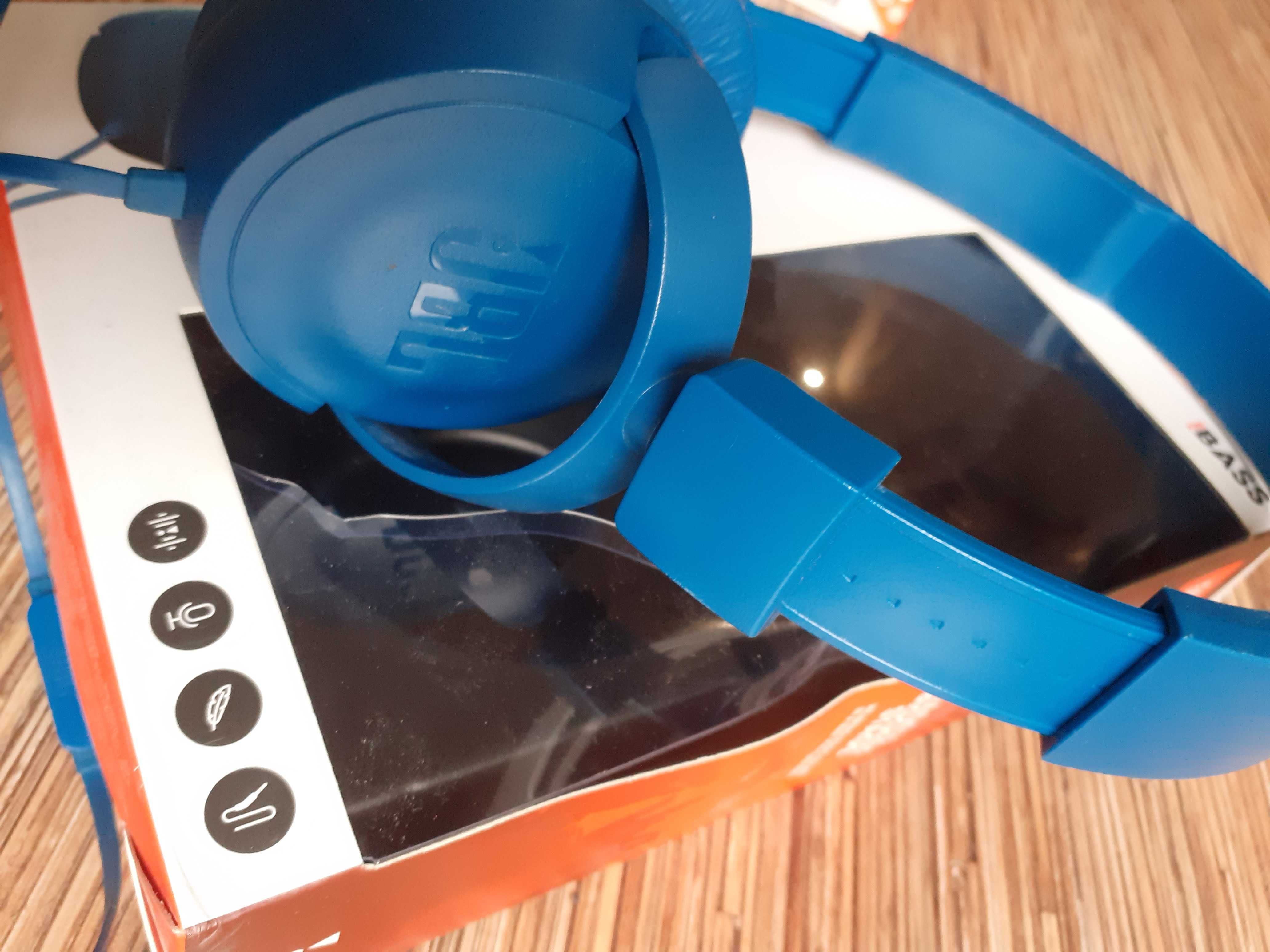 Słuchawki przewodowe JBL T450 niebieskie jak nowe