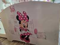 Łóżko dziecięce Myszka Minnie 160x80 z wysuwaną półką