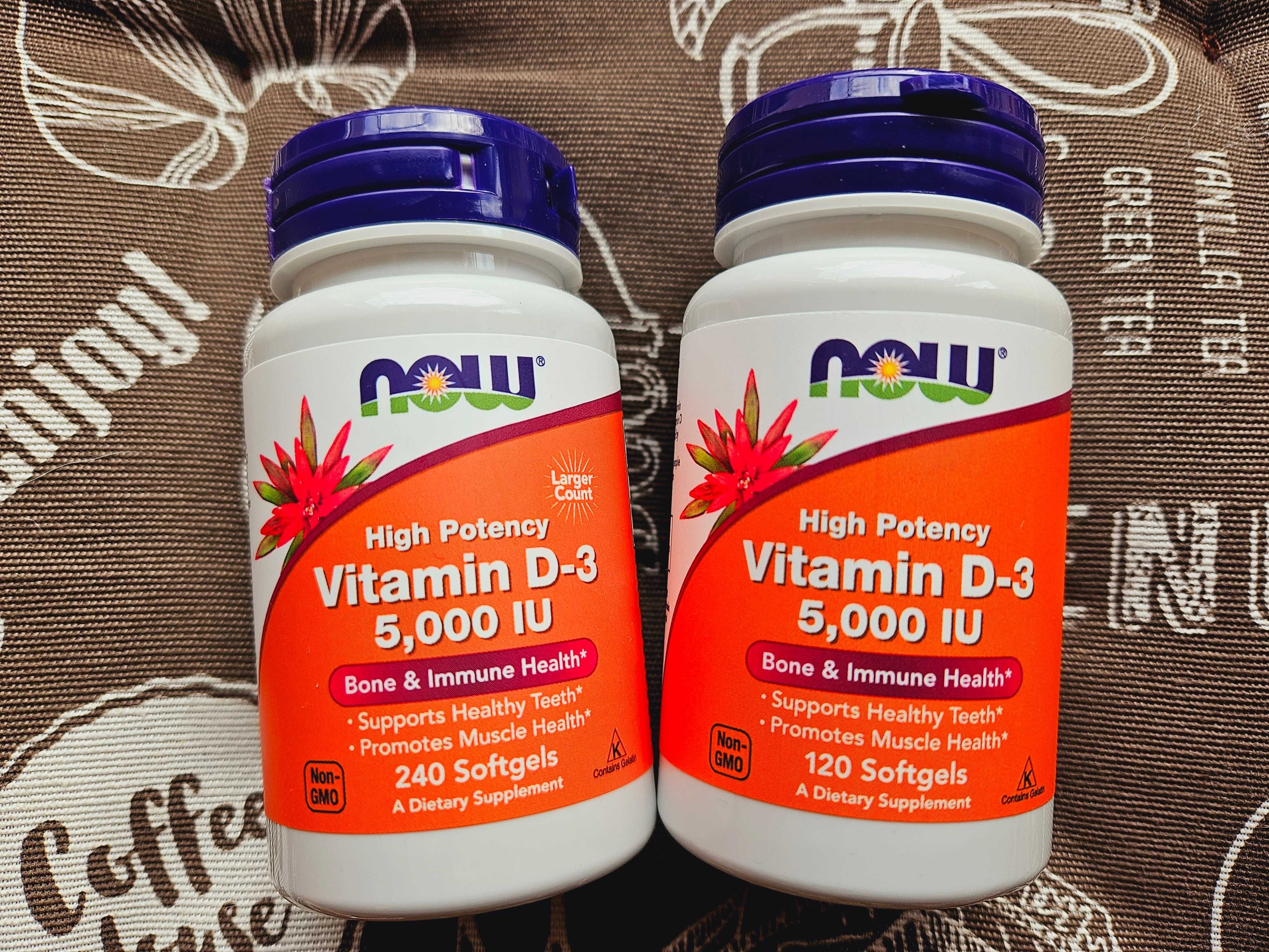 NOW Foods високоефективний вітамін D3 Д3 витамин 5000 МО 120 240 шт