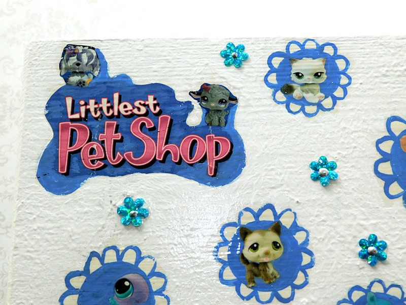 Littles pet shop duża drewniana skrzynia na zabawki rękodzieło