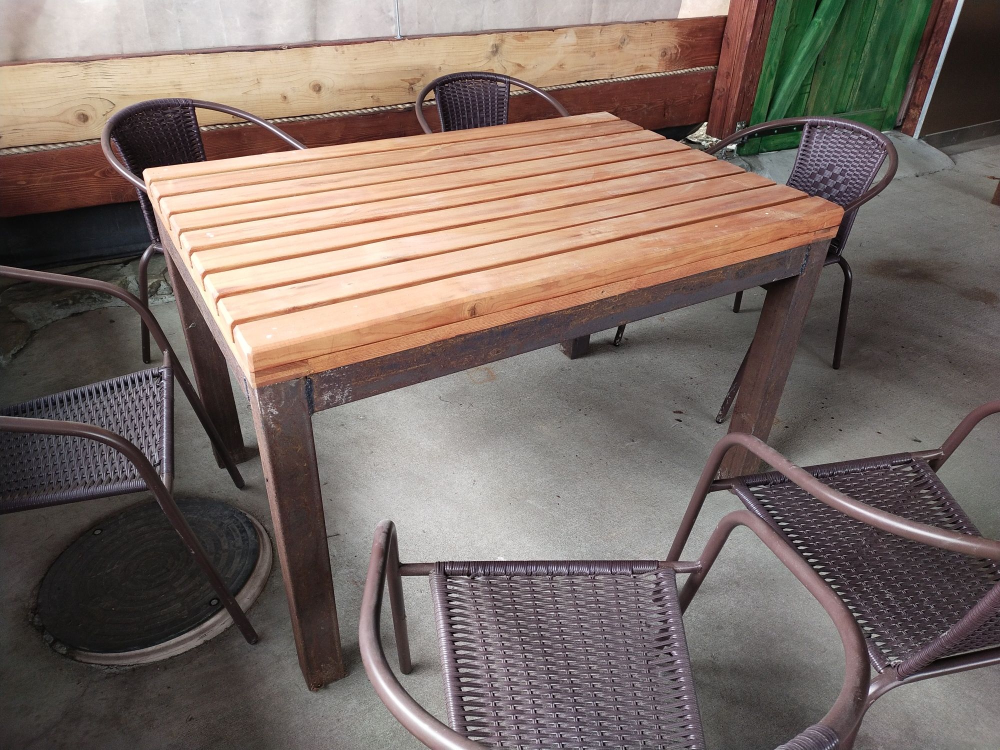 Krzesło ogrodowe, kawiarniane, barowe, "ratanowe", brązowe, Jula