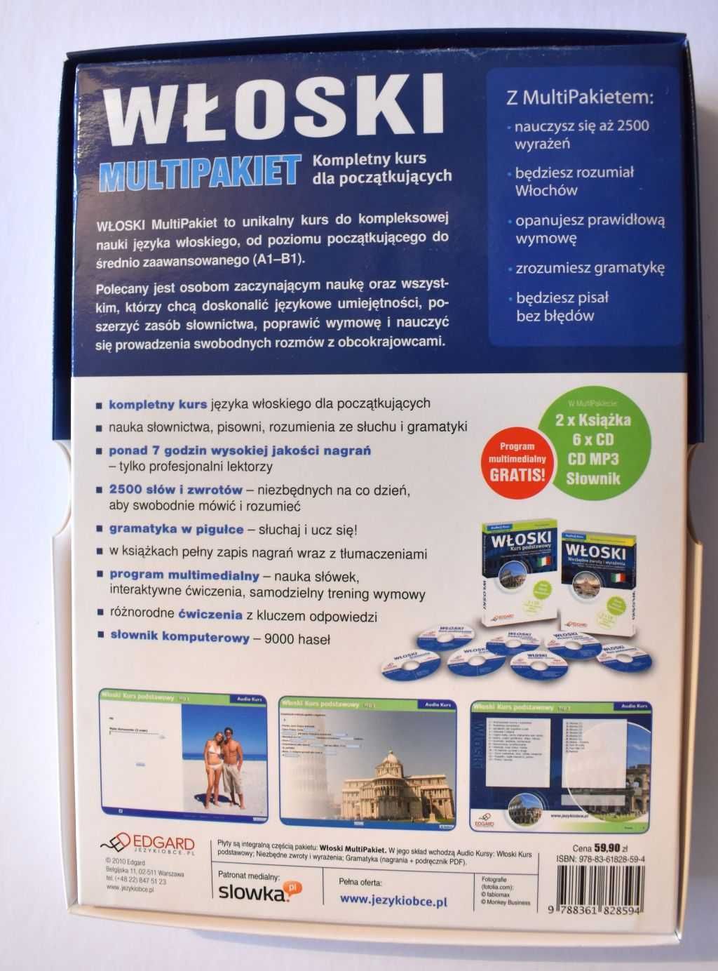 Włoski Multipakiet Kompl kurs dla początkujących 7CD, 2książki+GRATIS