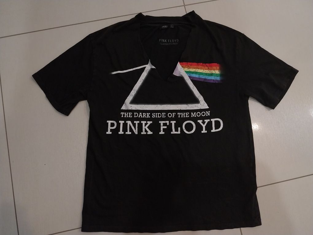 Czarny tshirt Bershka, Pink Floyd, rozmiar S, M