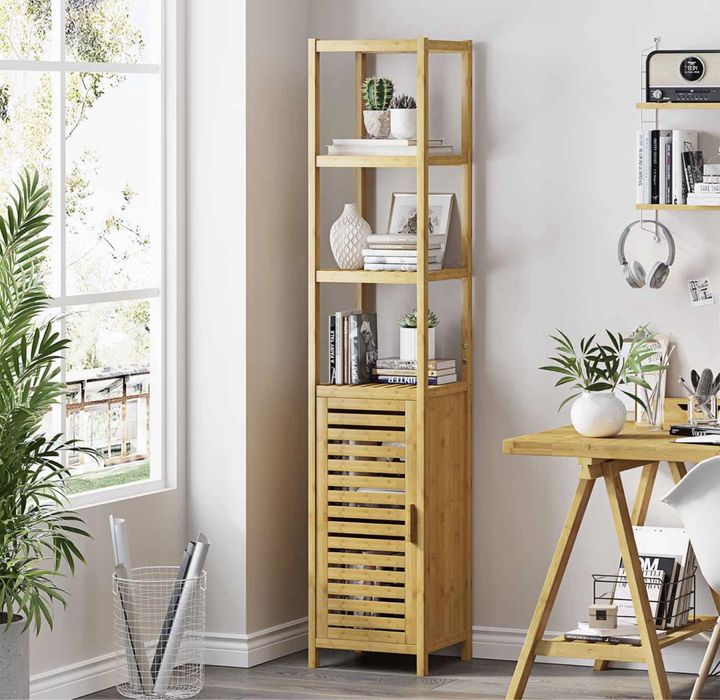 Wysoka smukła szafka bambusowa M