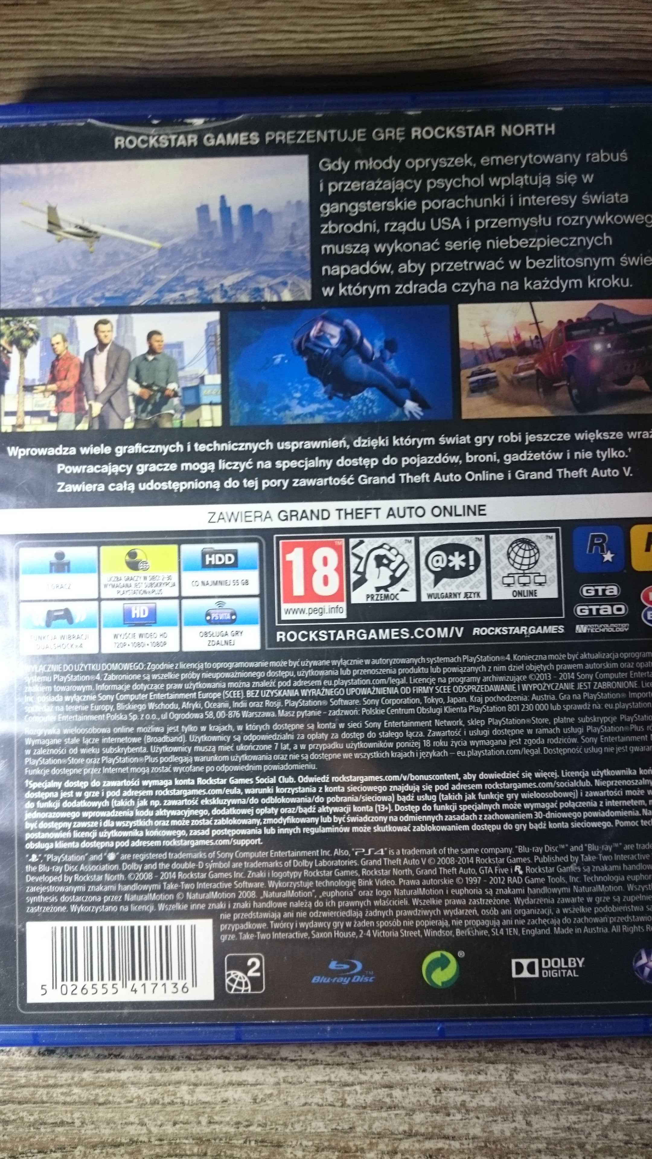 GTA 5 V PS4 polska wersja Sony Playstation 4 spiderman PL red dead 2