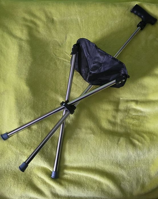 Phamouu Laska z Siedziskiem 2 w 1 – Składana, Regulowana, Do 150 kg