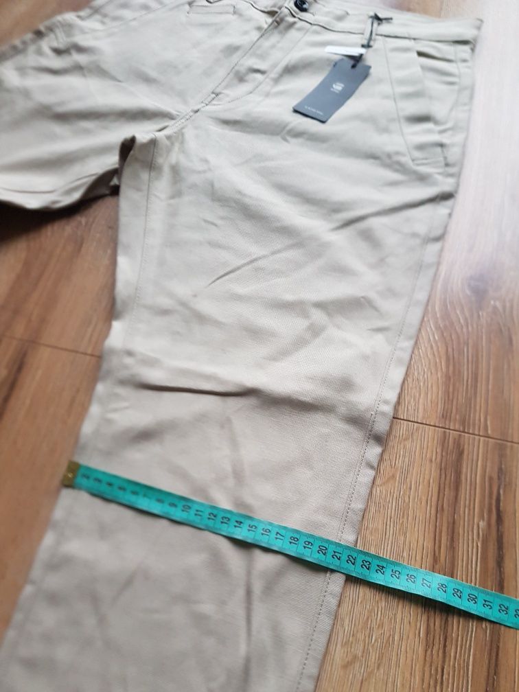 G-Star Raw chinosy Bronson beżowe Slim Fit męskie 32 / 32 spodnie