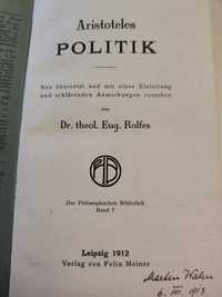 Aristoteles Politik - Arystoteles Polityka - wydanie w j. niemieckim