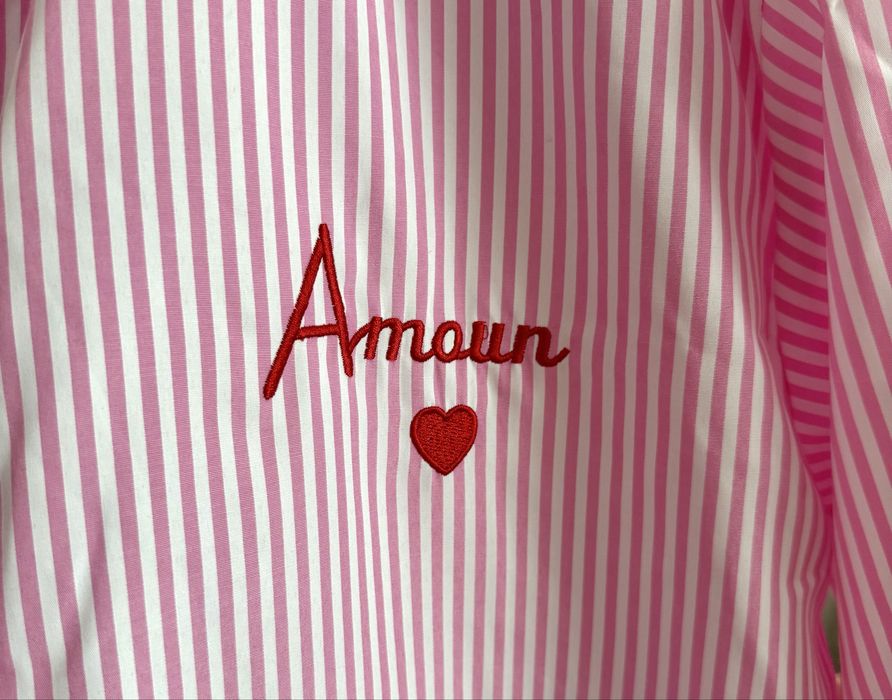 Nowa różowa koszula w paski LOVE