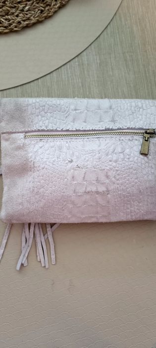 Torebka mała skórzana kopertówka listonoszka