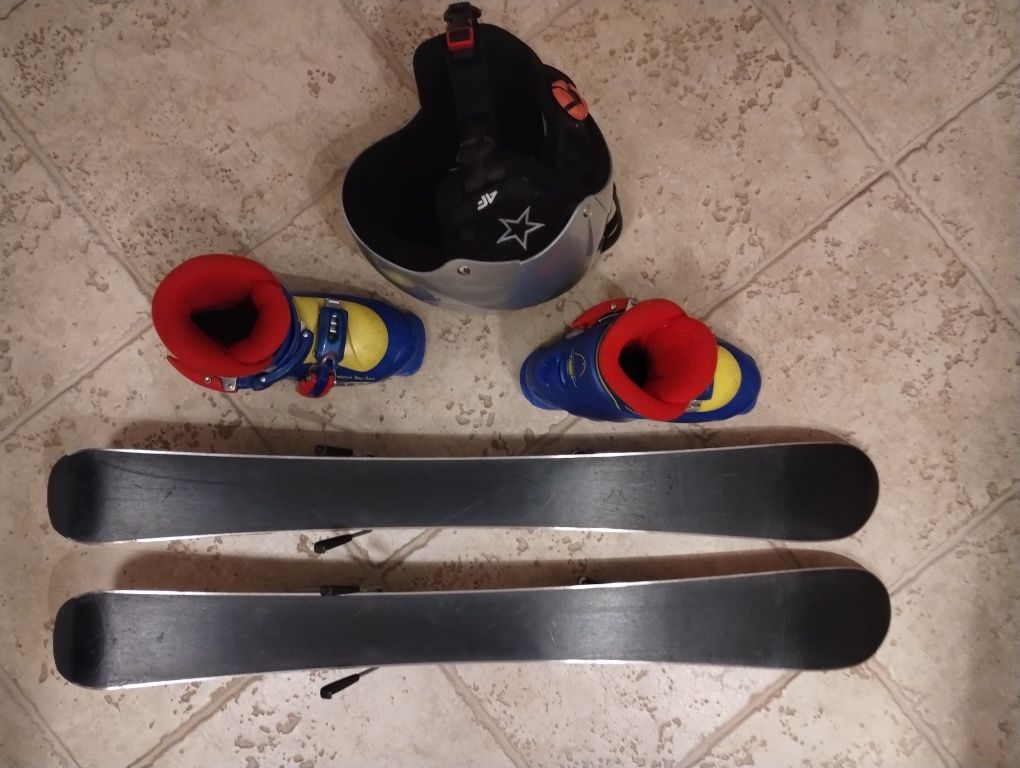 Narty dziecięce buty kask  80 241 narciarski zestaw dla dziecka dzieci
