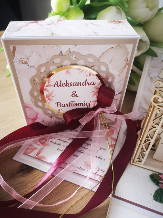 Exploding box, pudełko, kartka, pamiątka, ślub, boho, personalizowane