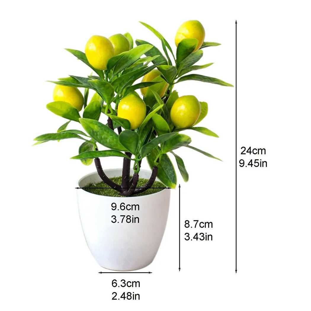 Вазон, кімнатна рослина штучна, лимонне дерево