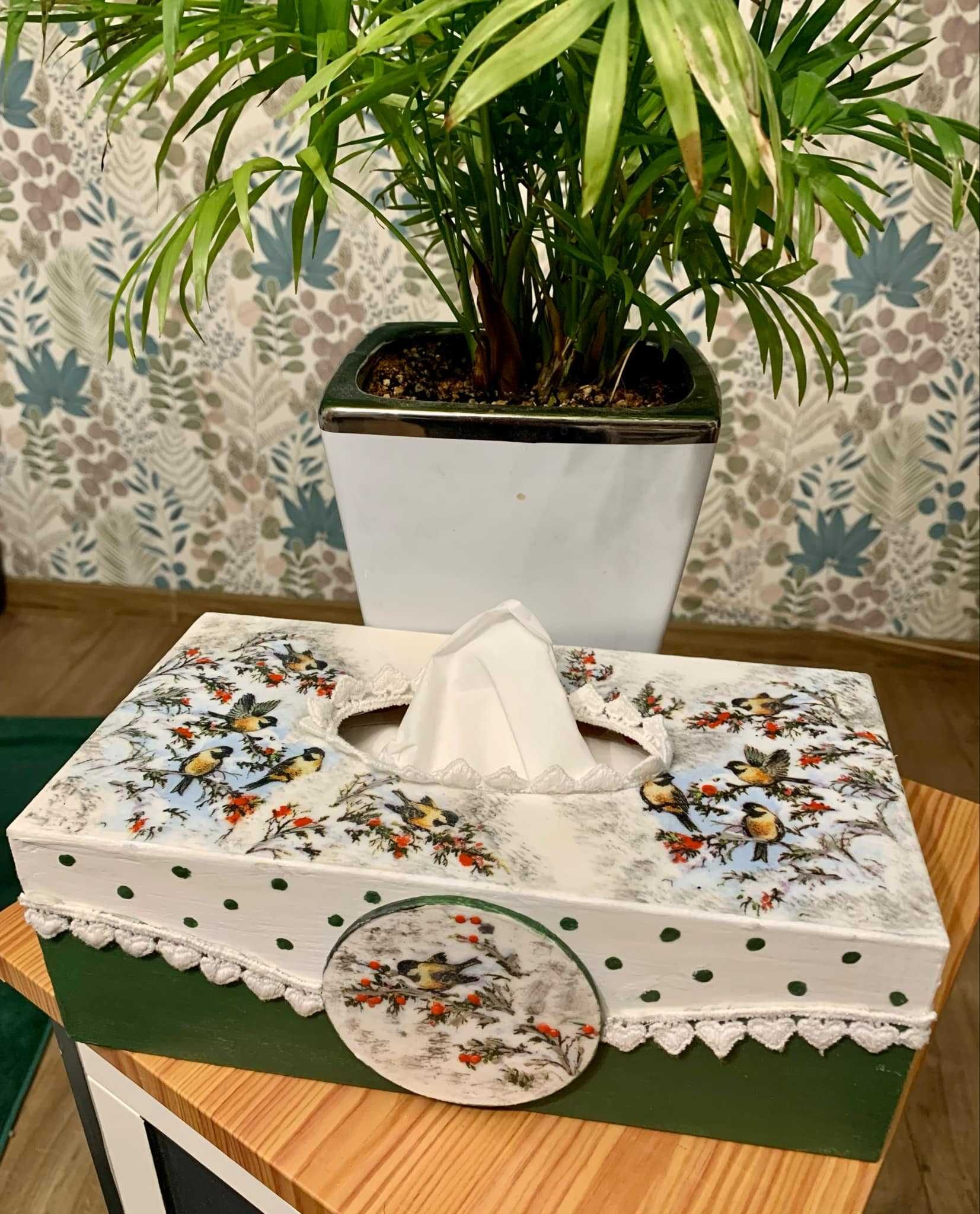 Chustecznik Decoupage zimowy
